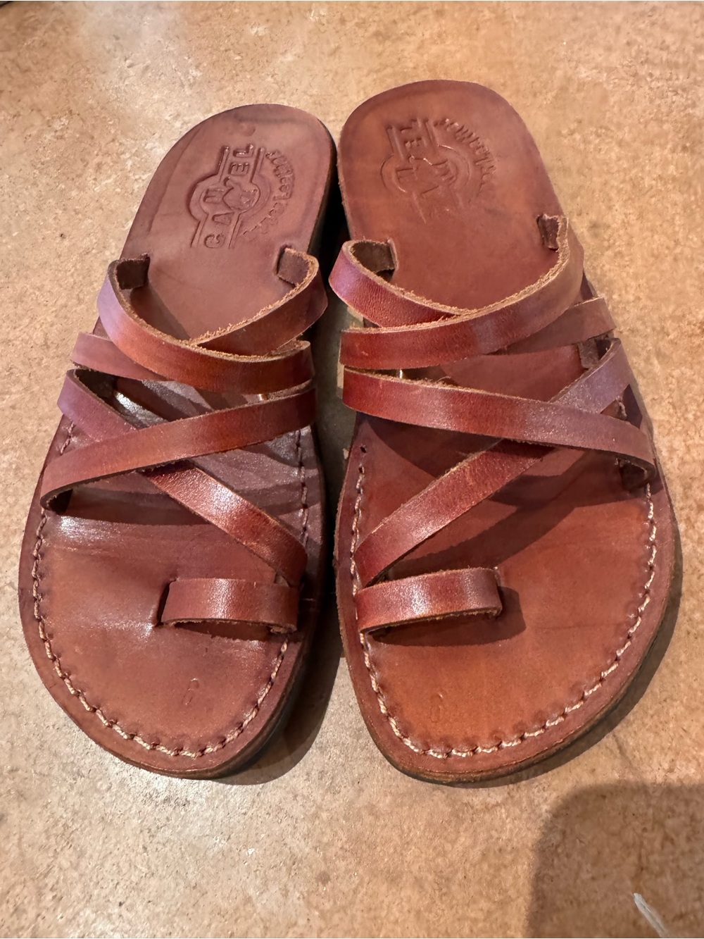 Jerusalem Sandals leather handmade strappy sandals size 39 
/8.5 like new